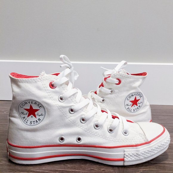 Converse Shoes - Converse High Tops White/Red Womens Size 7.5 EU 38